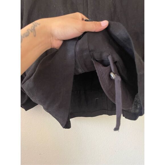 Eileen fisher organic linen black utility jacket size small - Picture 2 of 7
